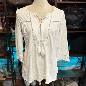 Lilly Pulitzer White Tassel Tunic Top